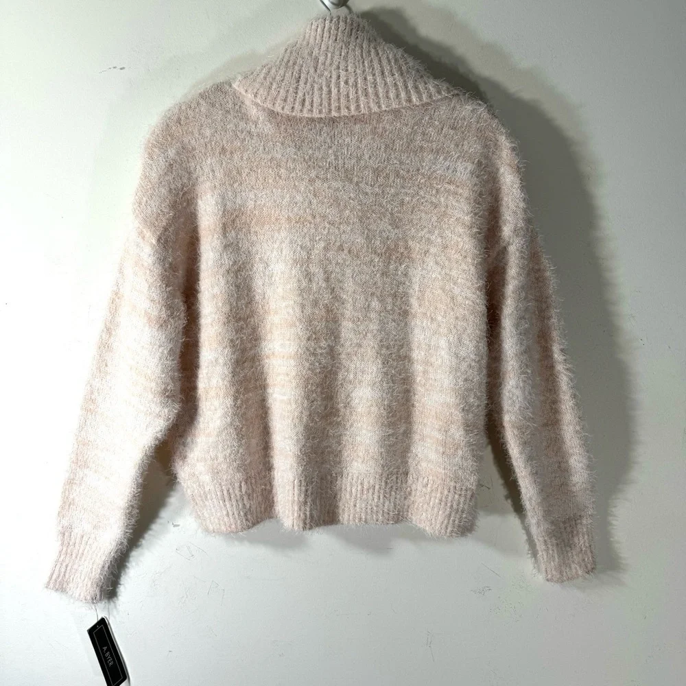 A. Byer Peach Eyelash Fringe Cowl Neck Sweater NWT